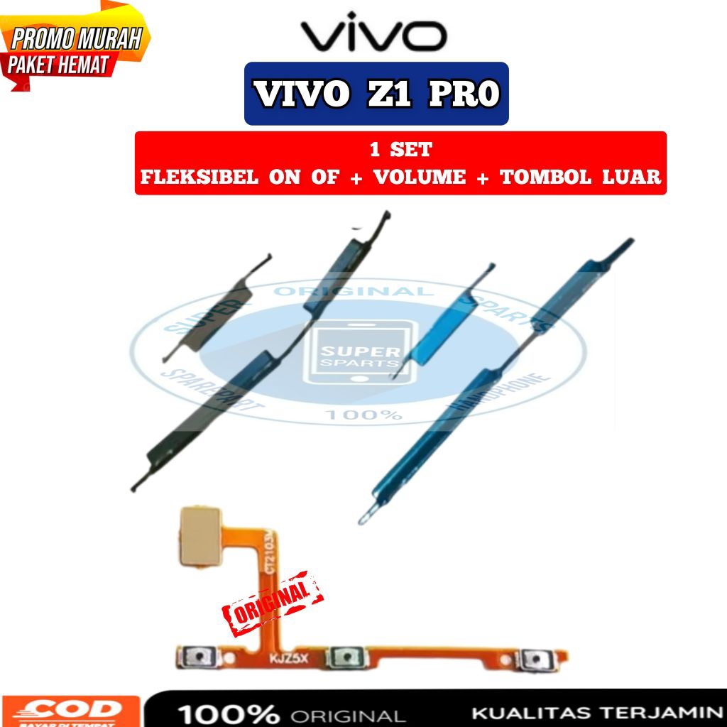 Flexible Tombol On Off Volume VIVO Z1 PRO - Satu Set Original Fleksibel Power On off Volume Tombol l