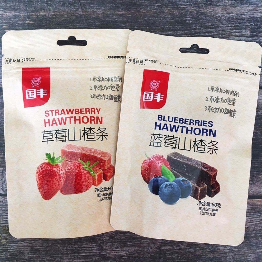 

Strawberry Hawthorn Cao Mei Shan Zha Cemilan asem Manis 60 Gram