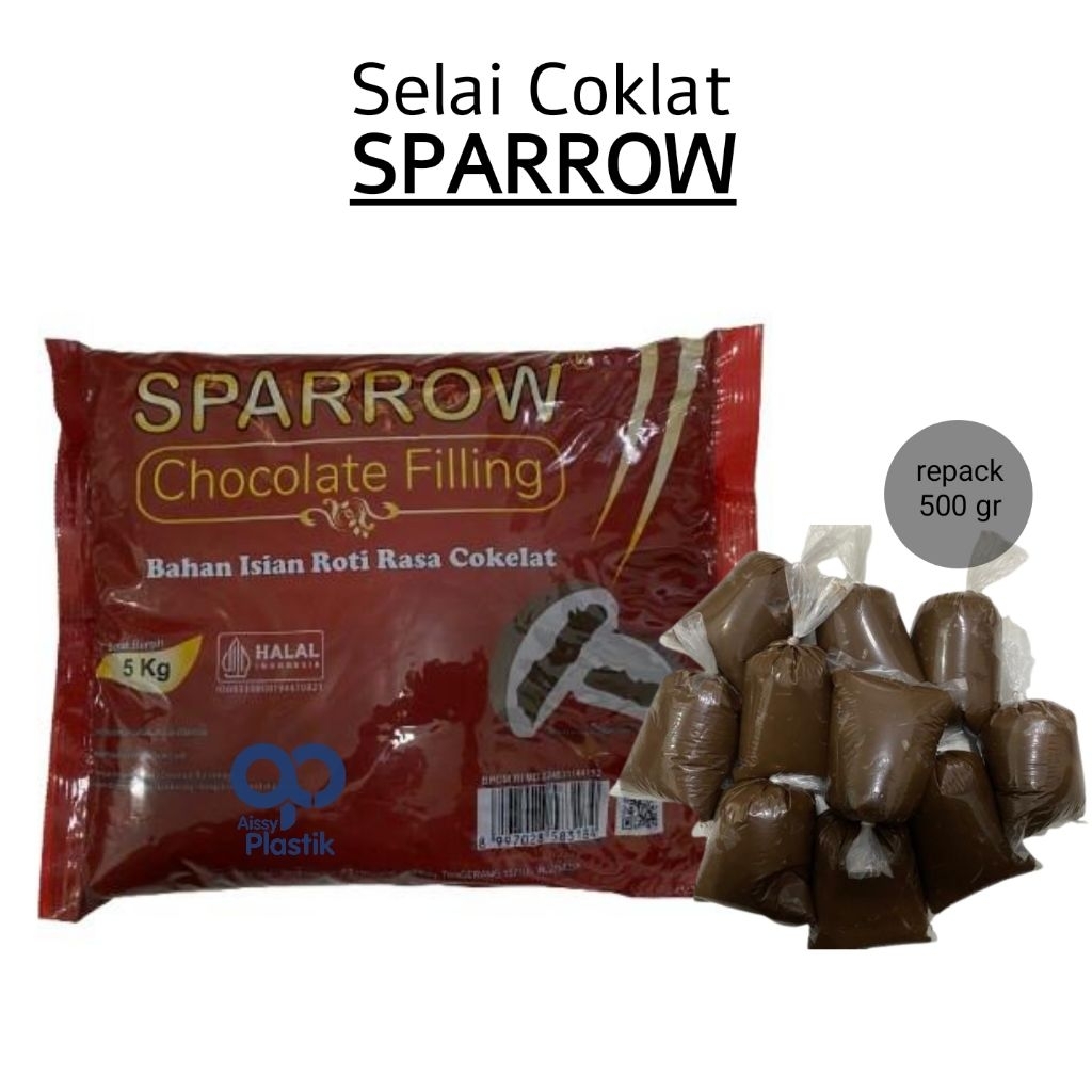 

selai coklat/filling/isian roti sparrow repack 500 gr