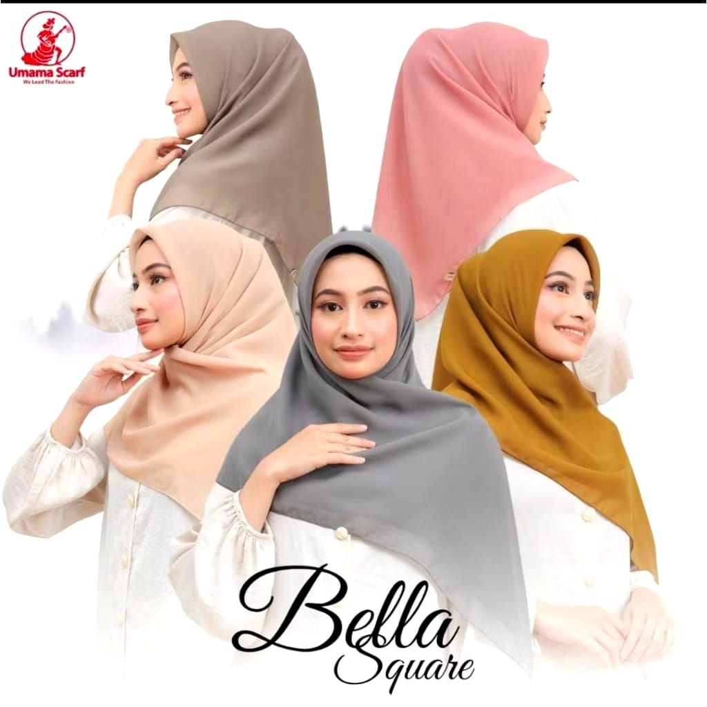 BELLA PREMIUM SQUARE Ori Umama Scarf hijab segi empat Bella POUCH