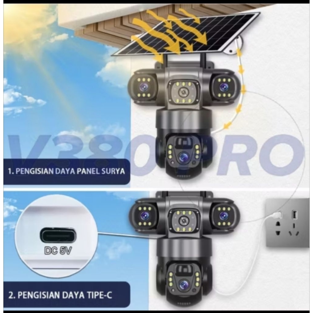 CCTV panel surya solar powered camera wifi