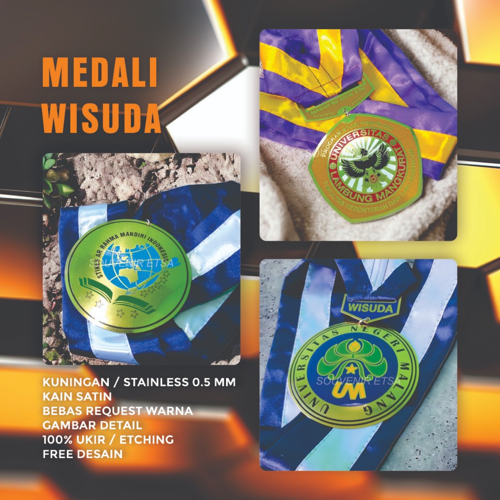 Medali Wisuda.Kejuaraan Kuningan,Stainless