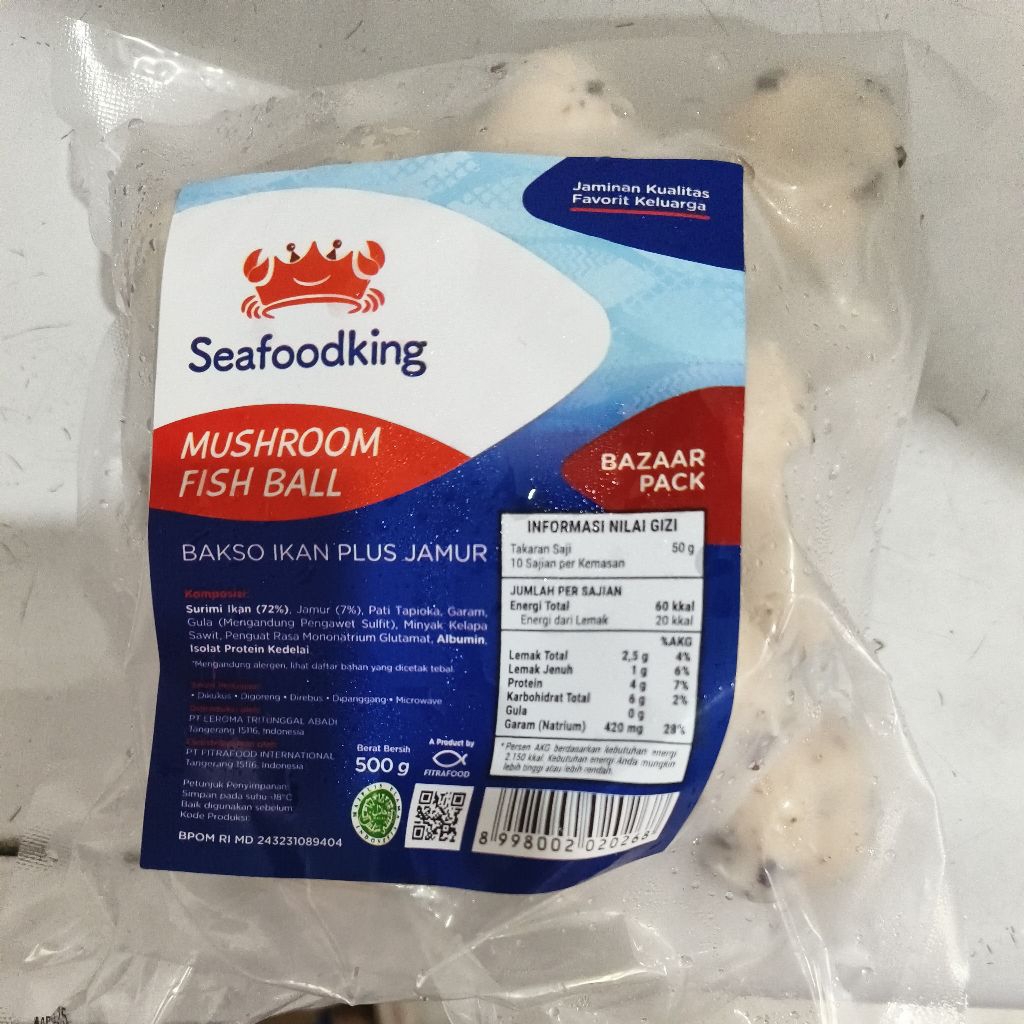 

Mushroom Fish Ball Seafood King / Bakso Ikan Plus Jamur Seafoodking 500gr