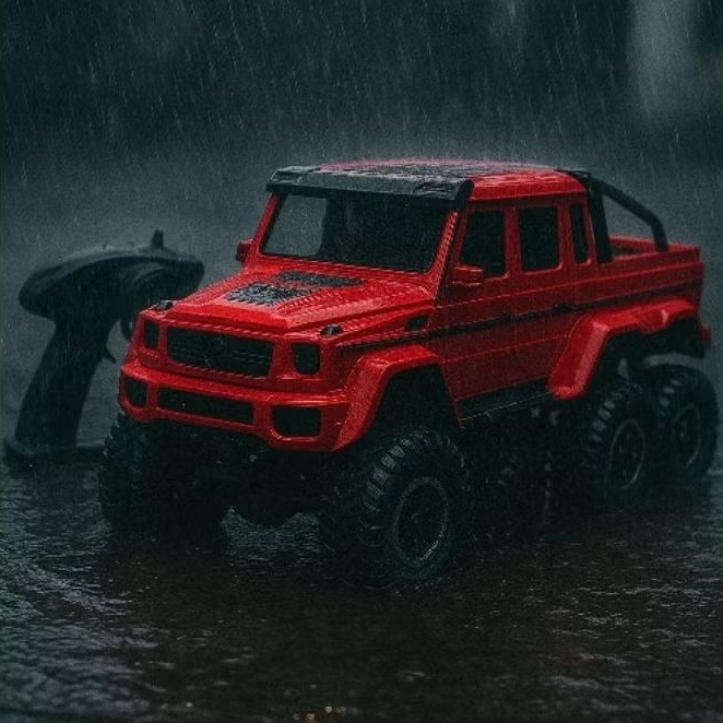 Mobil RC Offroad 4WD Skala 1:8 Anti Air – RC Jumbo 6 Ban, Mesin Modifikasi Tahan Hujan & Lumpur
