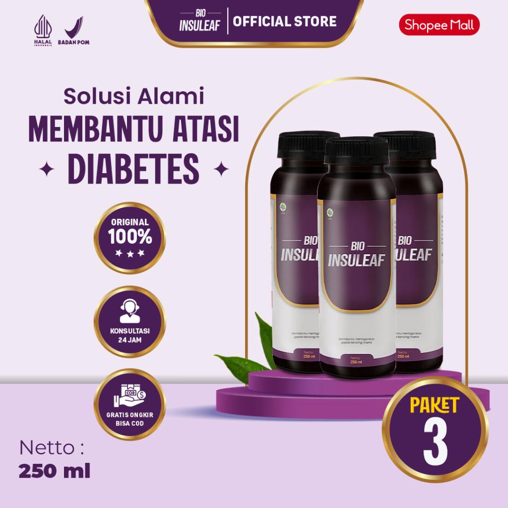 

Bio Insuleaf Original 250ml – Suplemen Herbal Penurun Gula Darah dan Pemulihan Sel
