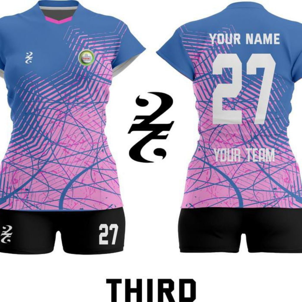 Jersey bola volley anak baju kaos voli anak terbaru full printing gratis (costum nama)