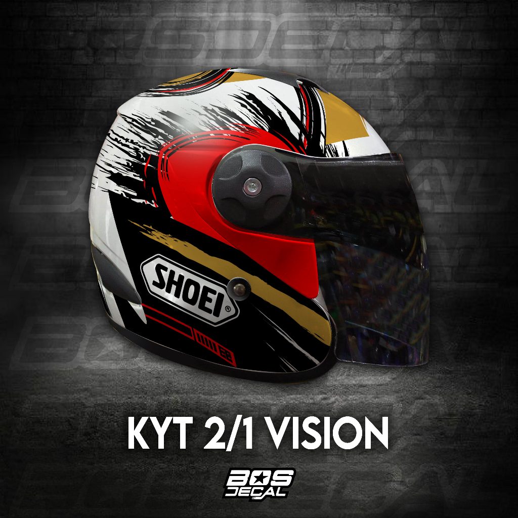 STIKER DECAL HELM KYT VISION