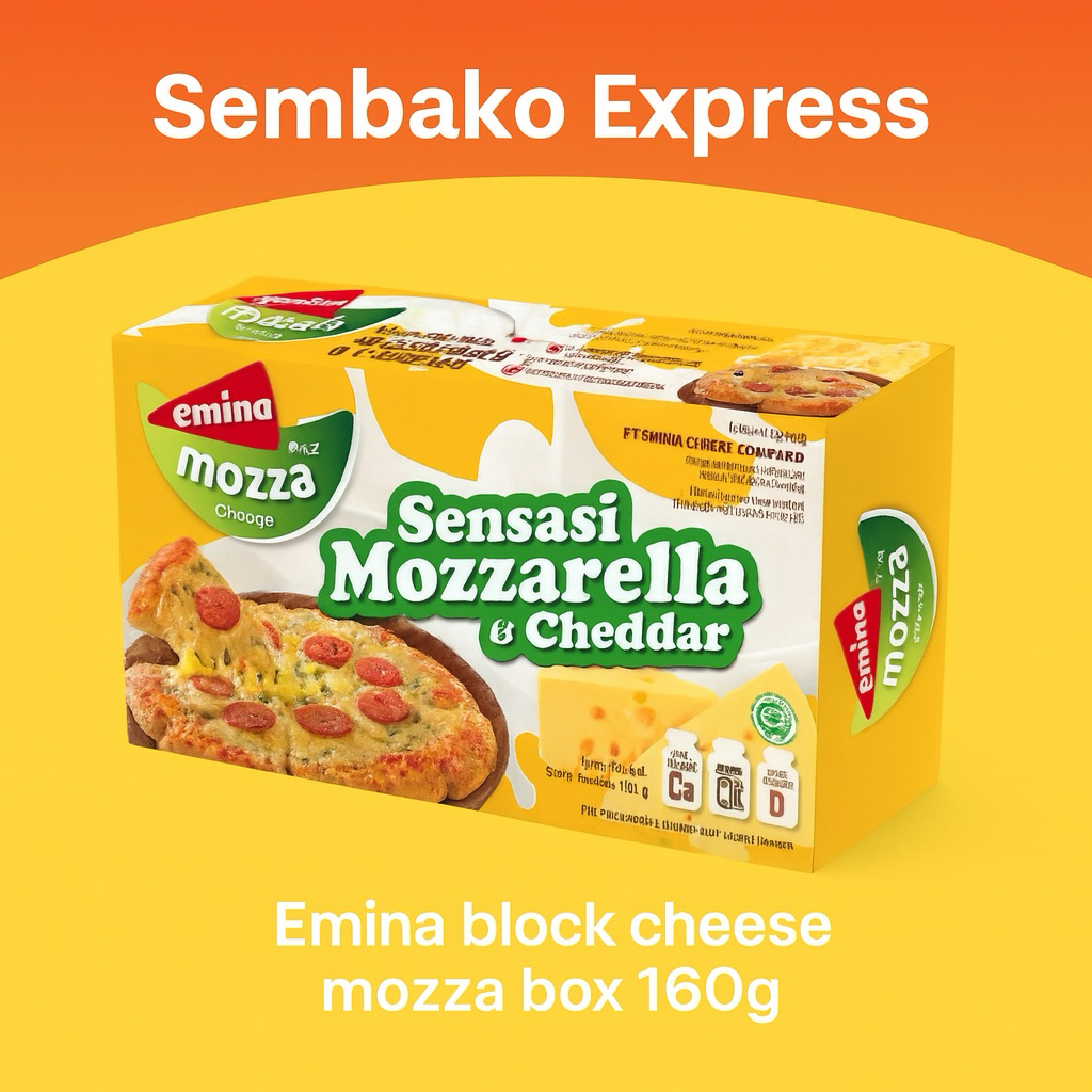 

Emina Mozza & Cheddar Block 160g – Keju Leleh Gurih dan Creamy