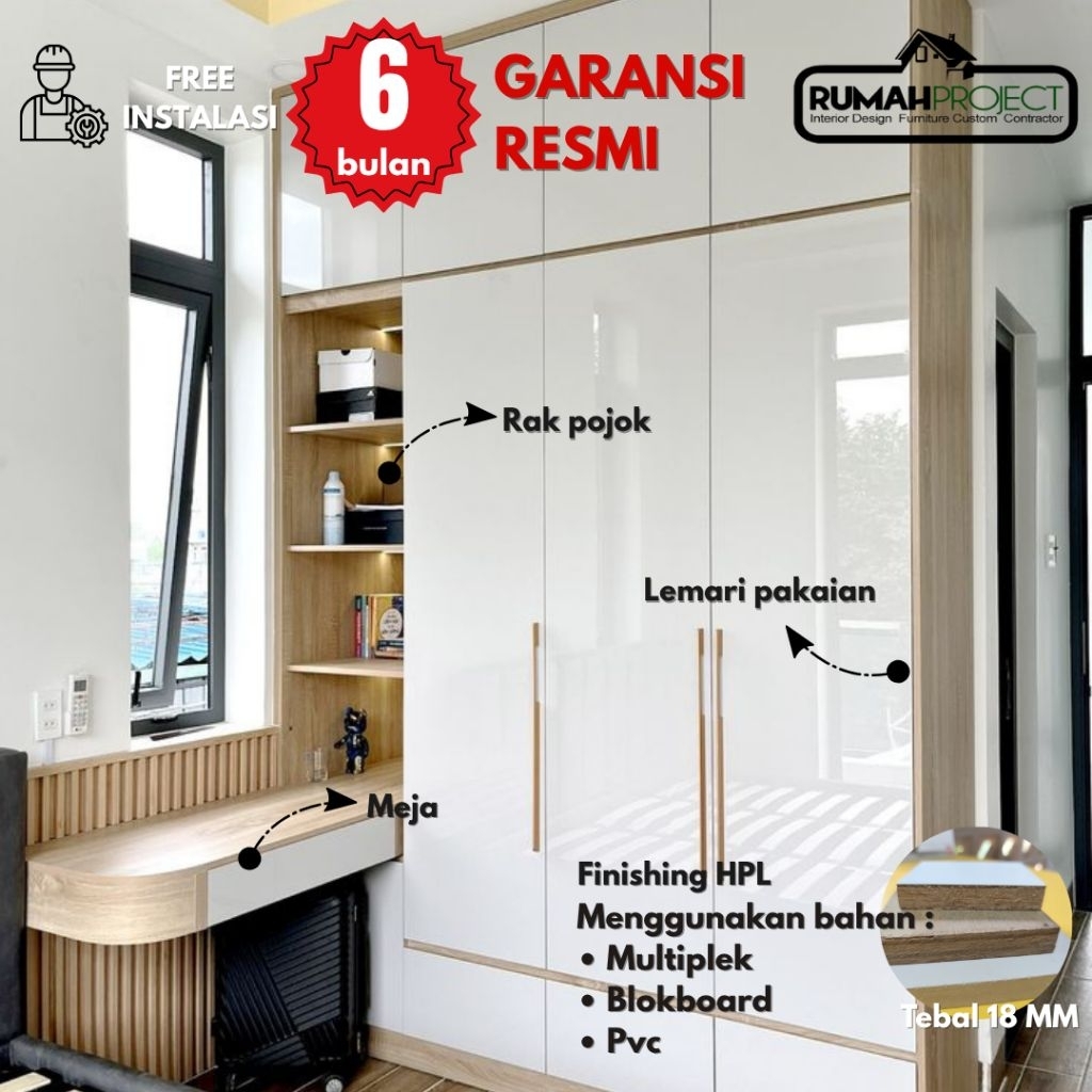LEMARI PAKAIAN CUSTOM | WARDROBE CUSTOM | WARDROBE AESTHETIC