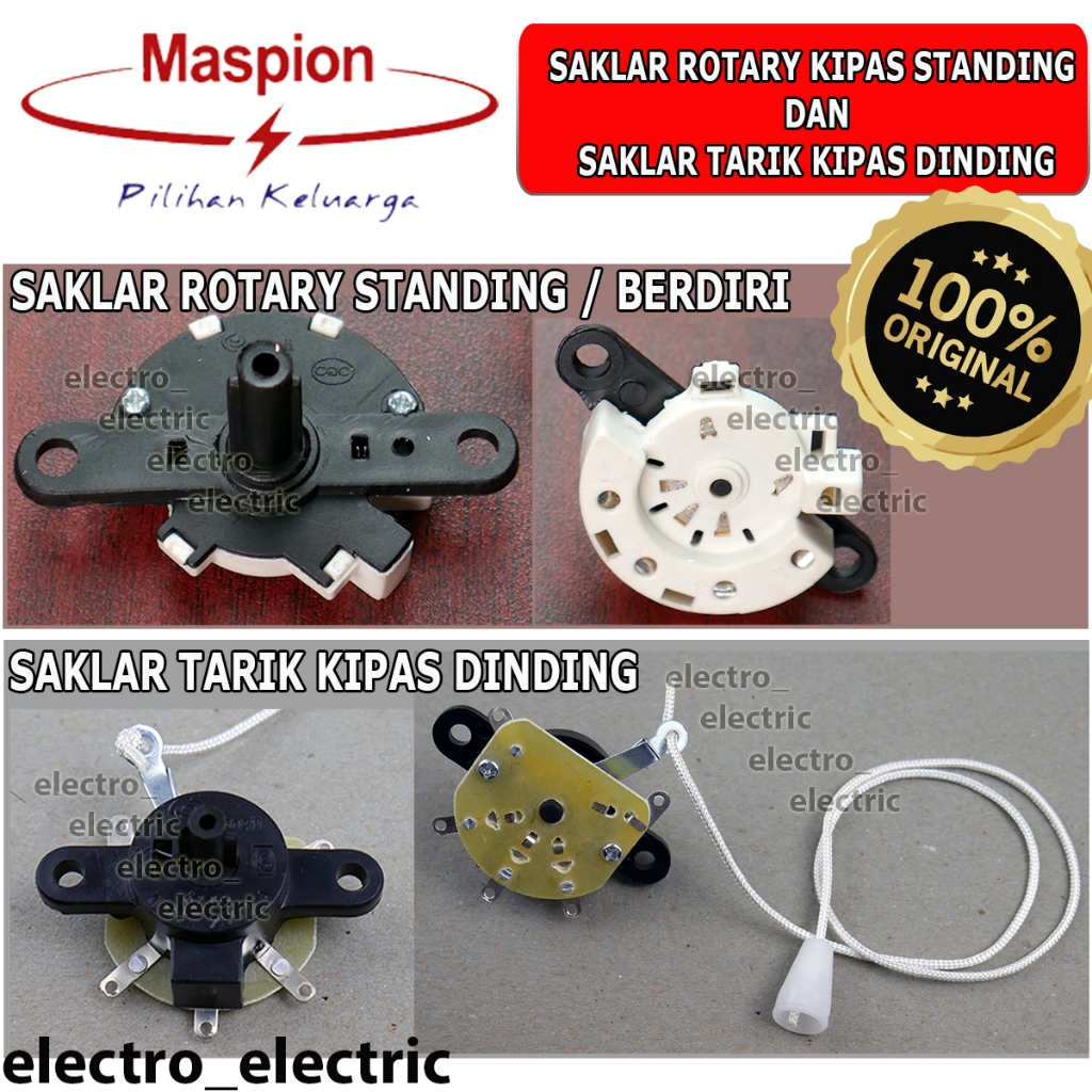 Maspion Switch Kipas Angin Wallfan Standing Original - Saklar Rotary Kipas Angin Maspion Original - 