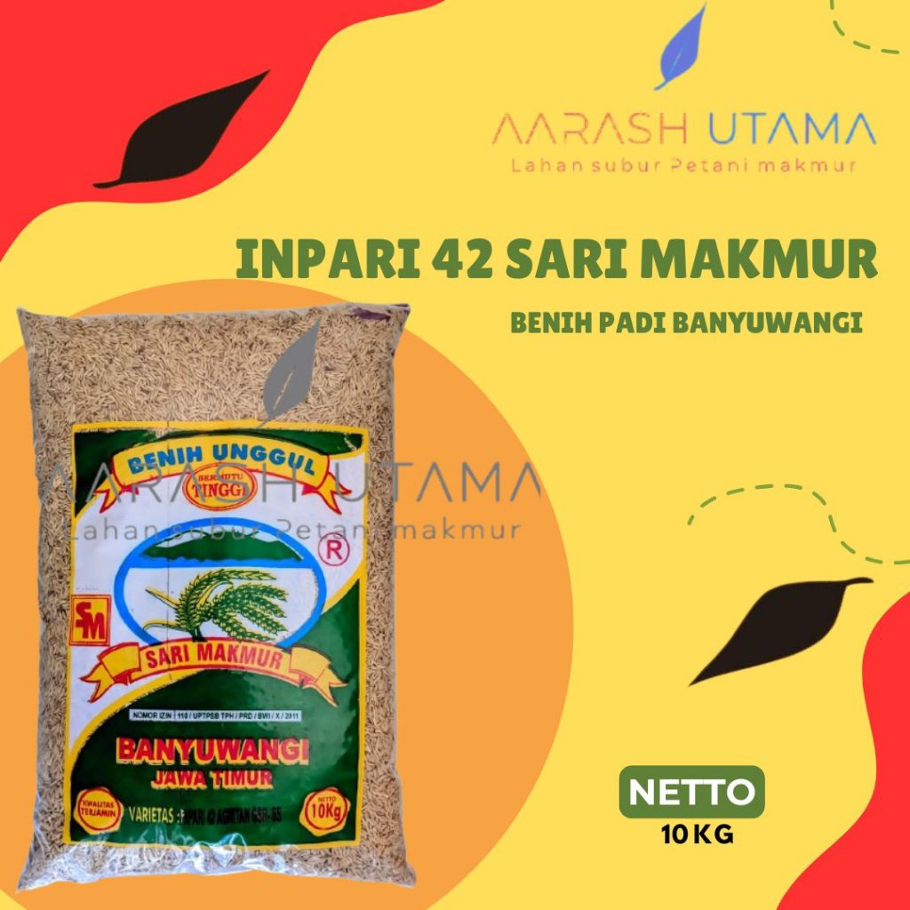 INPARI 42/ BENIH BIBIT PADI UNGGUL INPARI 42 AGRITAN GSR-SS SARI MAKMUR BANYUWANGI - 10KG