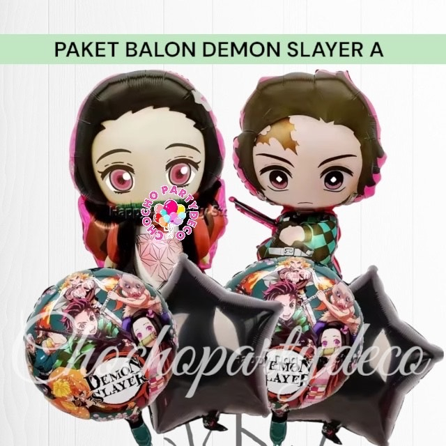 Paket Balon DEMON SLAYER A / Dekorasi Ulang Tahun DEMON SLAYER