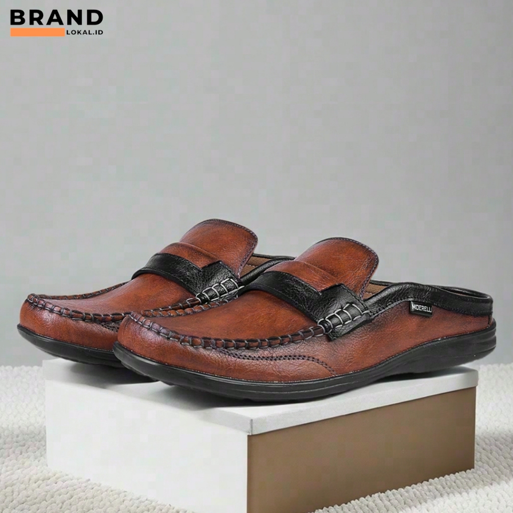 Men Bustong Casual FULL BLACK Sandal Brongsong Umroh Haji Model Kekinian Gvl. Geovelli Original