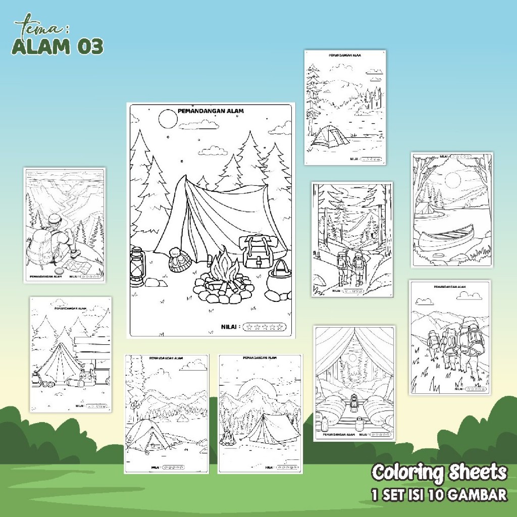 

(ALAM 03) KERTAS MEWARAI ANAK UKURAN A5 - LEMBAR MEWARNAI MURAH READY STOCK - COLORING SHEETS ANAK PAUD/TK