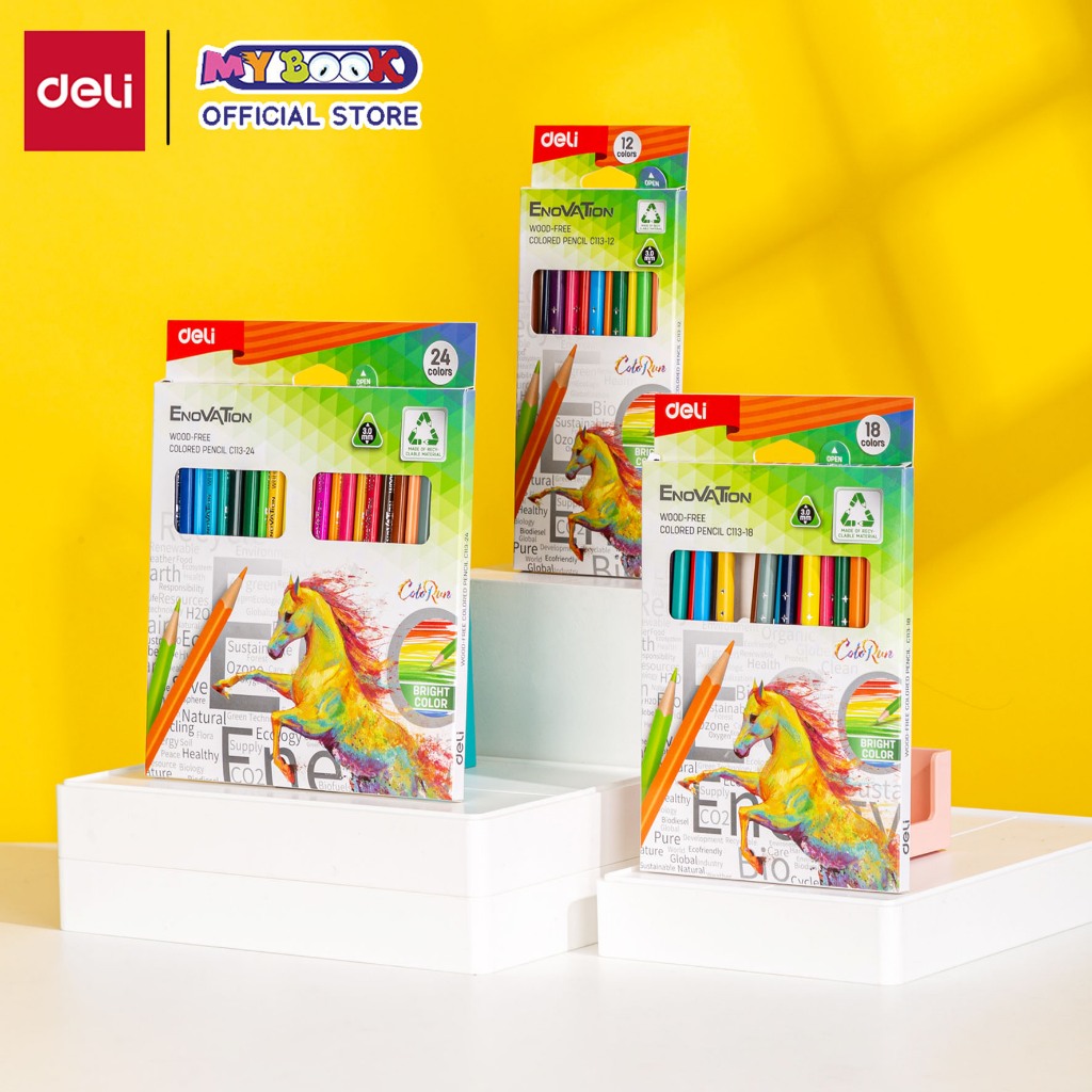 

Deli Pensil Warna / Colored Pensil 12 24 Warna Sangat Terang EC113