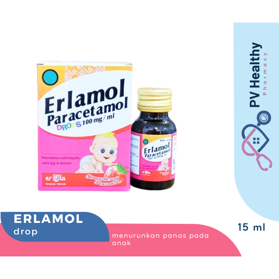 Erlamol Drops Paracetamol Obat Demam Bayi Anak