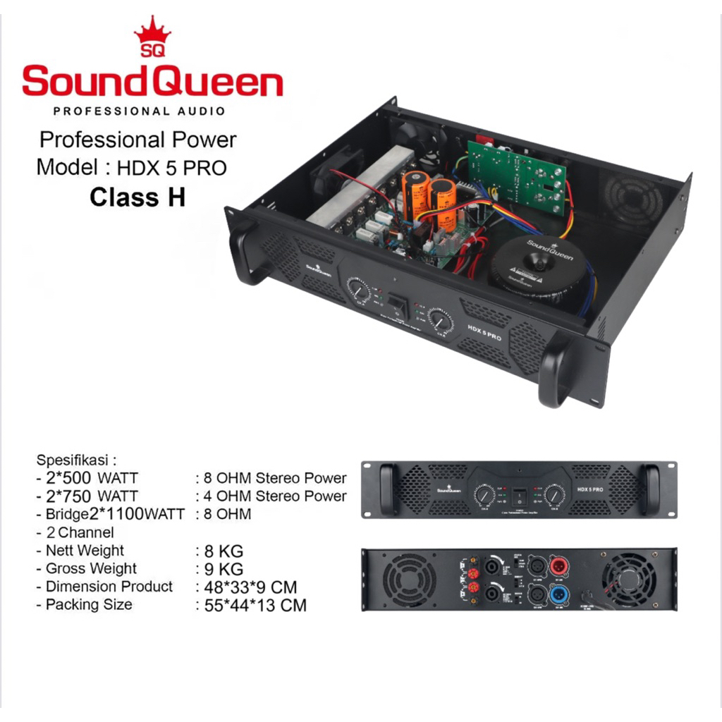 Power Soundqueen HDX 5PRO Power Amplifier HDX-5 SQ Sound Queen 2 channel