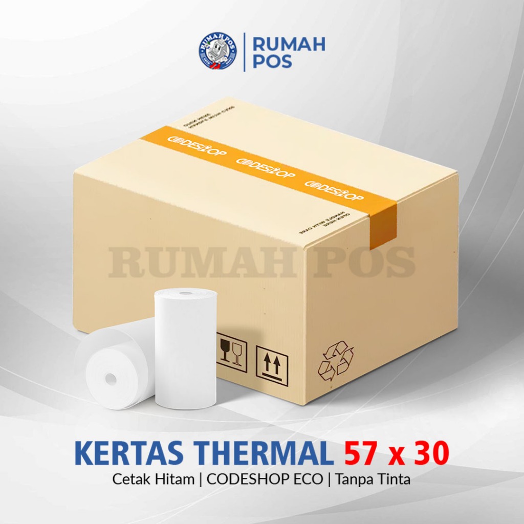 

1 DUS Kasir Struk Thermal 57X30mm Paper Roll Mini Printer EDC 58X30 isi 100 roll