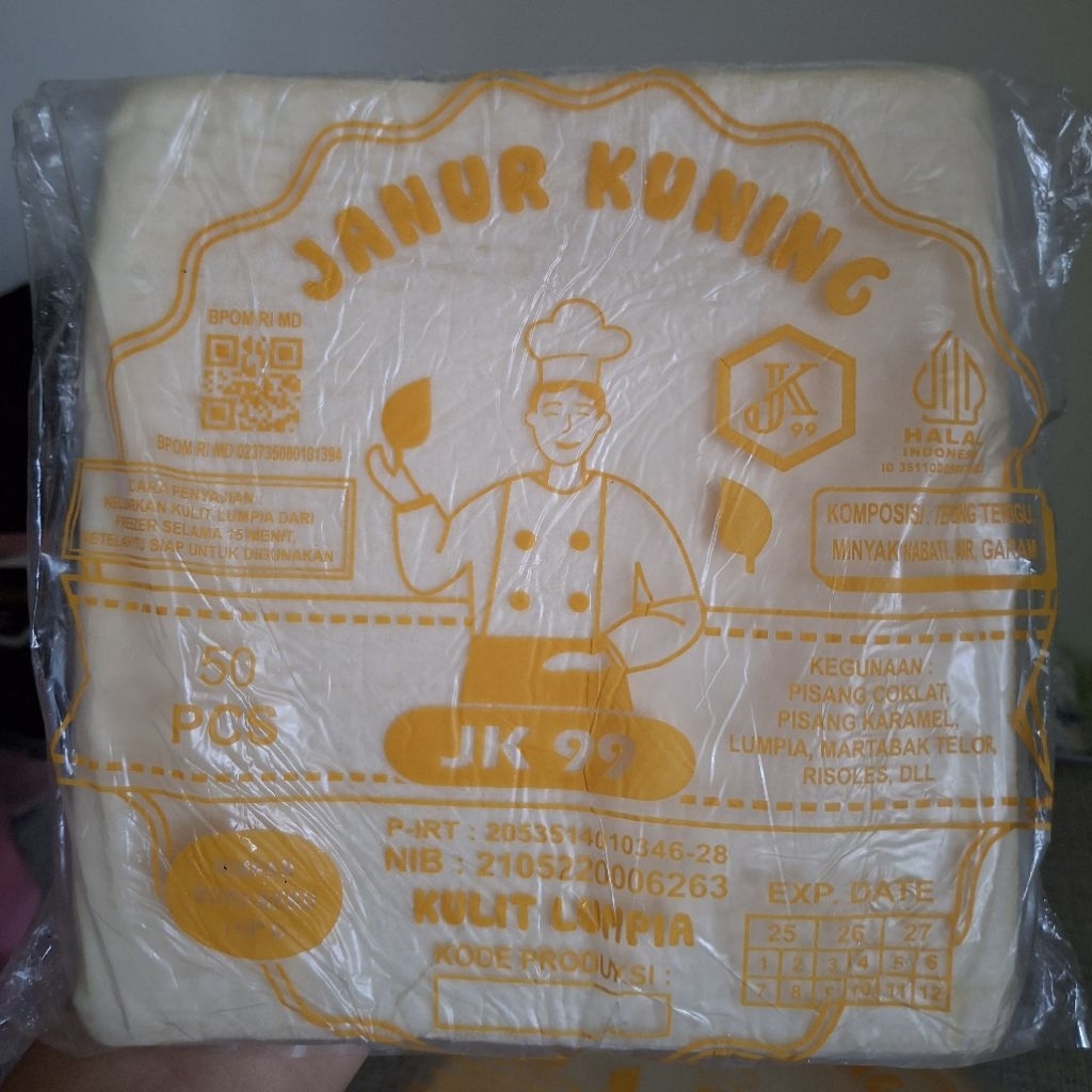 

Kulit Lumpia Kotak merk Janur Kuning 99 / JK99