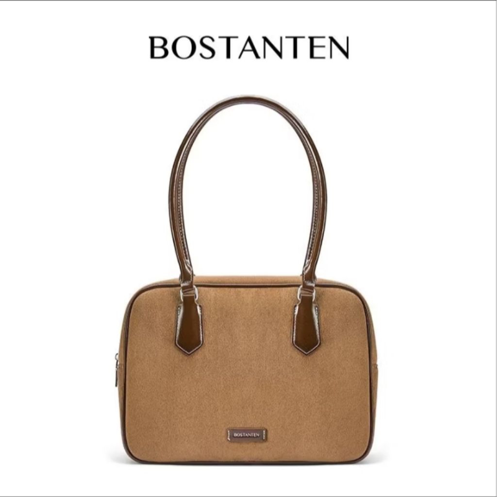BOSTANTEN>Suede Toast Bag By Bostanten Tas Bahu Wanita Bahan Kulit PU Waterproof>Tas Bahu Wanita Mew