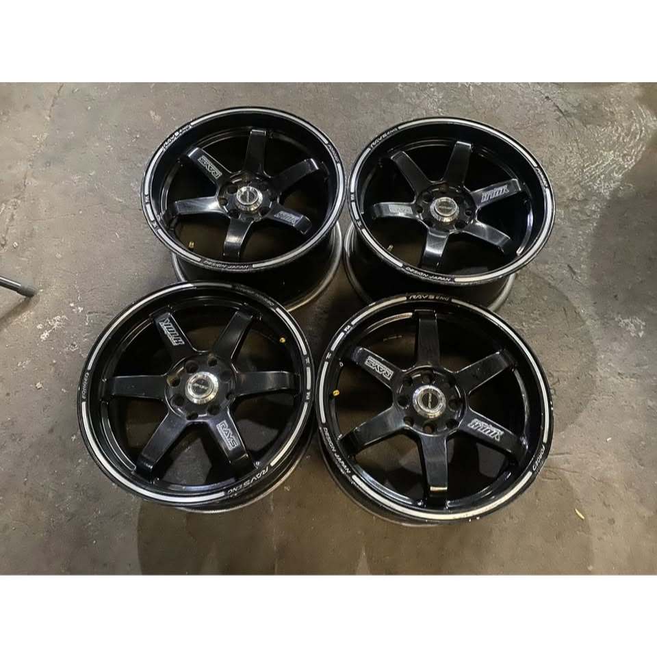 VELG MOBIL RACING RAYS TE37 RING 16 LEBAR 7/8, 5 LUBANG BAUT PCD 4X100, 4X114 ET38 PELEK