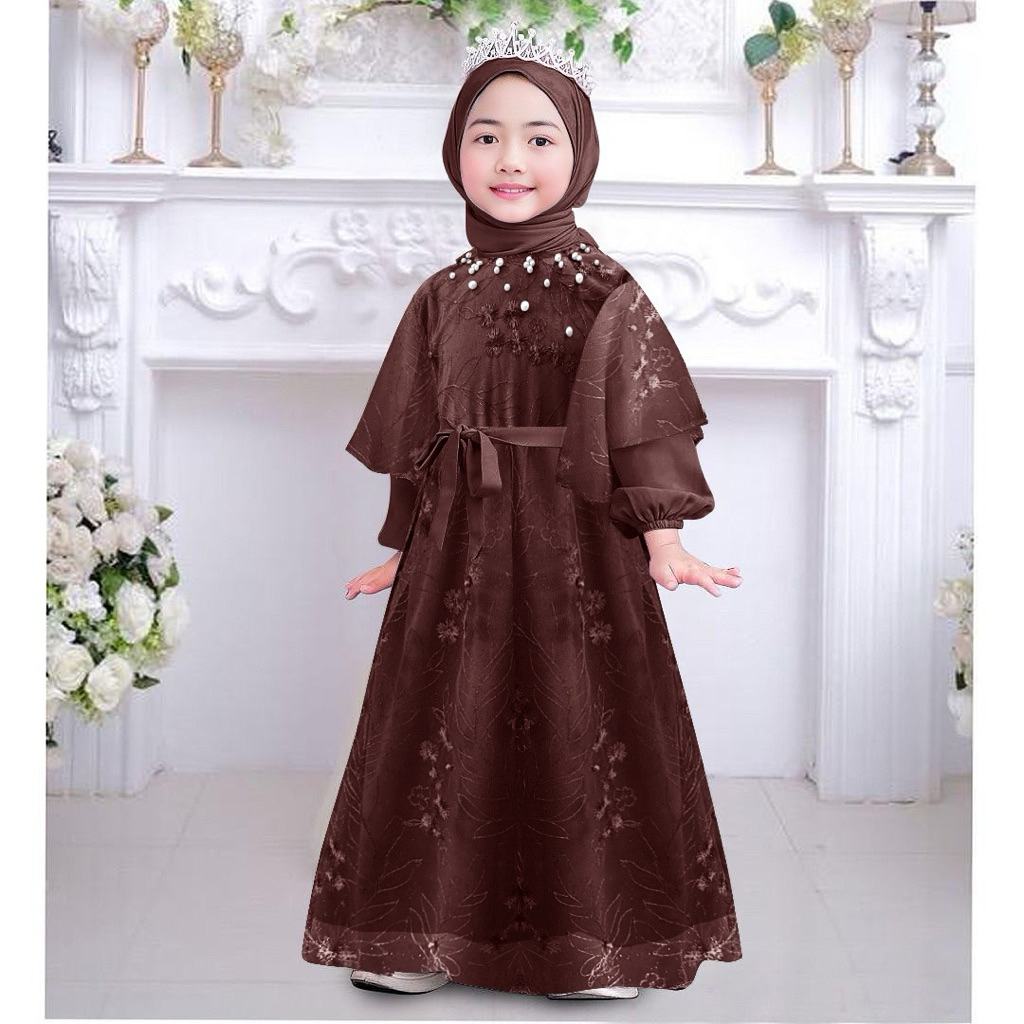 Gamis Anak Syari Trendy Fashion Terlaris Syar'i Gamis Anak Perempuan Mewah Modis Kids Dress Stylish