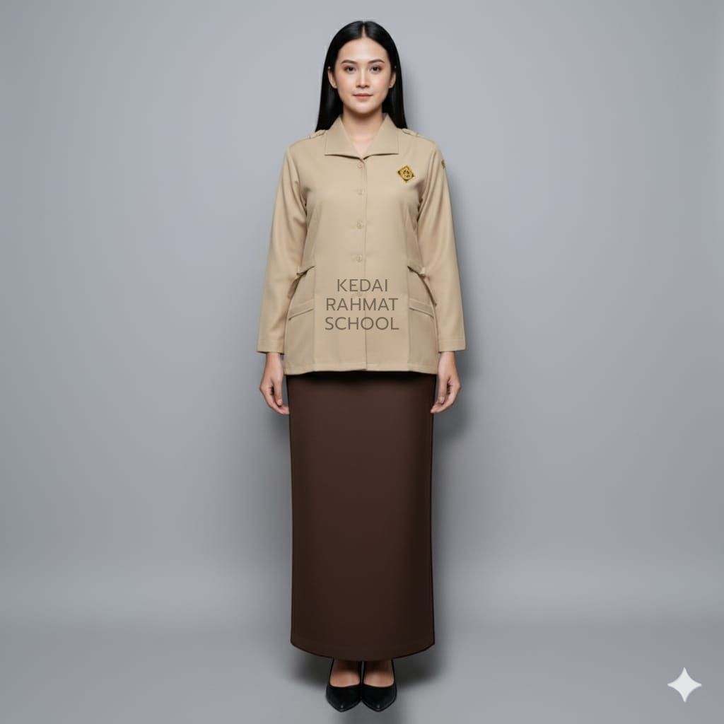 Setelan Seragam Baju Rok Pramuka Bahan Rapilo Wanita Perempuan SMA SMK Guru Pembina Penegak Merk Mar