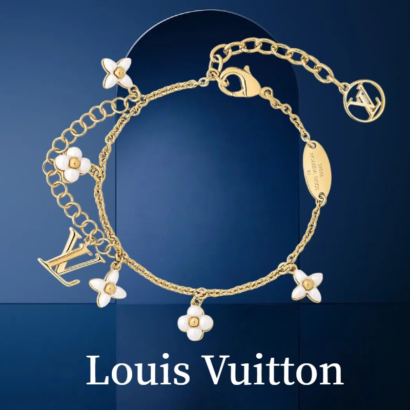 LV Floragram Bracelet Gelang Wanita/18K emas /Ibu mutiara putih Gelang wanita/ LV gelang