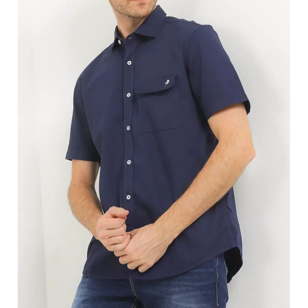 Cotton Twill Shirt KLS560 KEMEJA PRIA LOIS ORIGINAL LENGAN PENDEK NAVY BIRU DONGKER