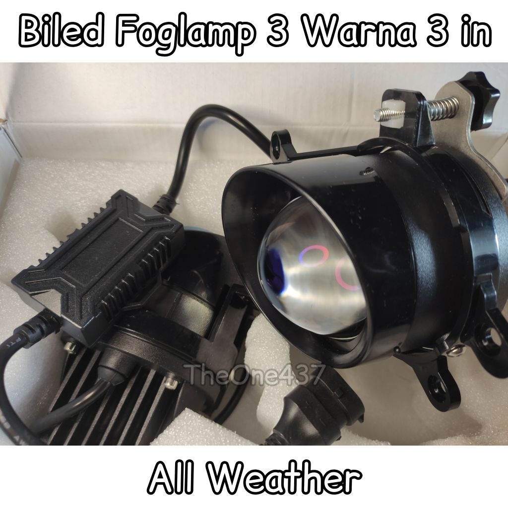SEPASANG LAMPU FOGLAMP BILED 3 WARNA/ALL WHEATHER BLUE LENS UNIVERSAL TOYOTA & HONDA ORIGINAL BILED 