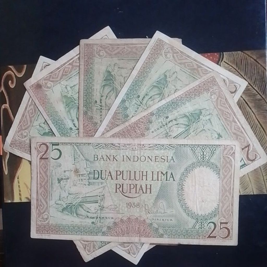 UANG KUNO ASLI 25 RUPIAH TAHUN 1958