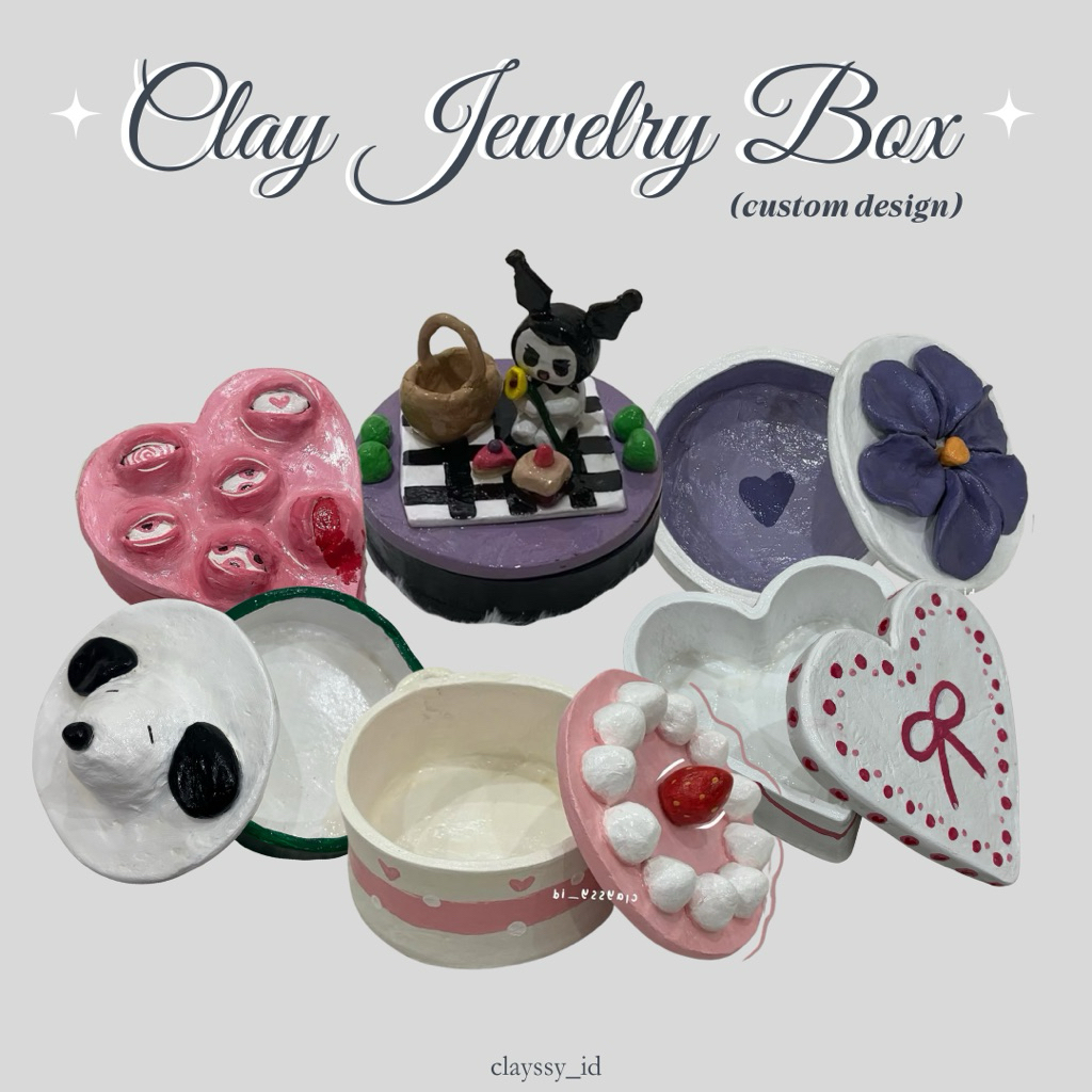 Clay Jewelry Box / tempat aksesoris / Jewelry Box- custom design, handmade