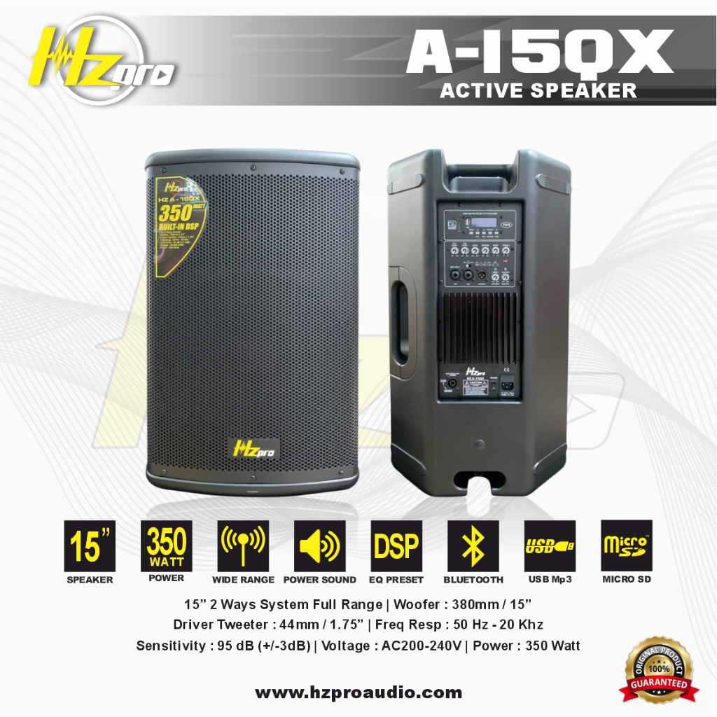SPEAKER AKTIF 15 Inch HZ PRO A-15 QX 350 WATT ORIGINAL
