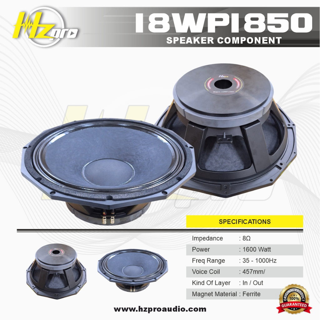 SPEAKER KOMPONEN 18 Inch HZ PRO 18WP1850 ORIGINAL