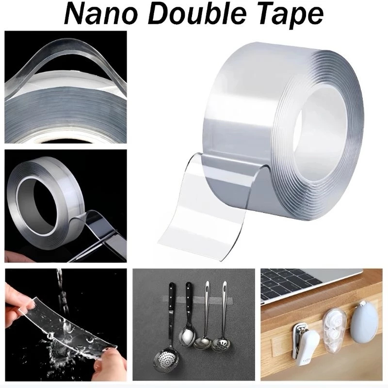 Double Tape Nano /double tape isolasi nano/nano double tape transparan serbaguna/tape double tape be