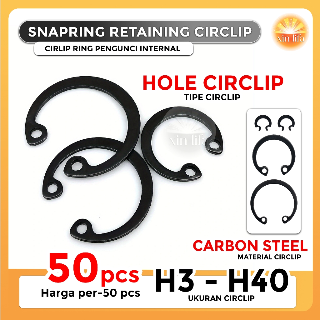 Snap Ring Internal Klip Pengunci Type H Tersedia H8 H9 H10 H11 H12 H13 H14 H15 H16 H17 H18 H19 H20 I
