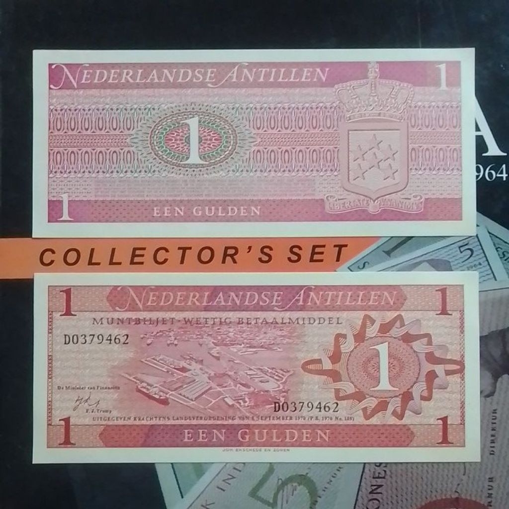 UANG KUNO EEN GULDEN MUNTBILJET 1 GULDEN TAHUN 1970