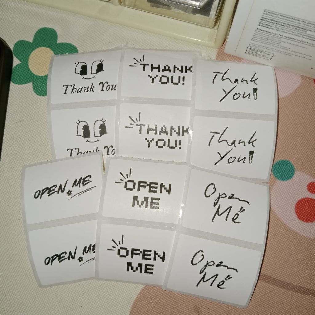 

☆ 20pcs ~ monochrome thank you sticker | sticker open me | sticker label ☆