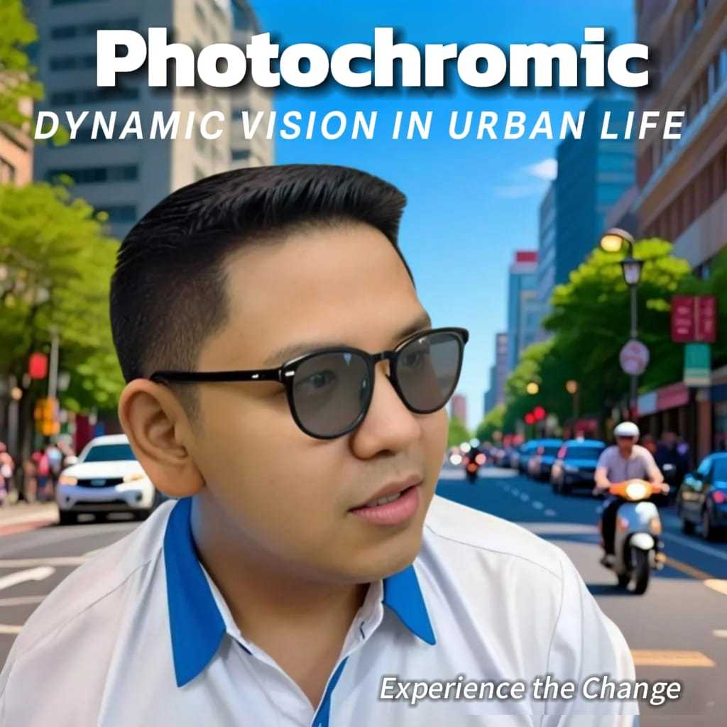 Optihouse - kacamata minus lensa photochromic bentuk bulat 125