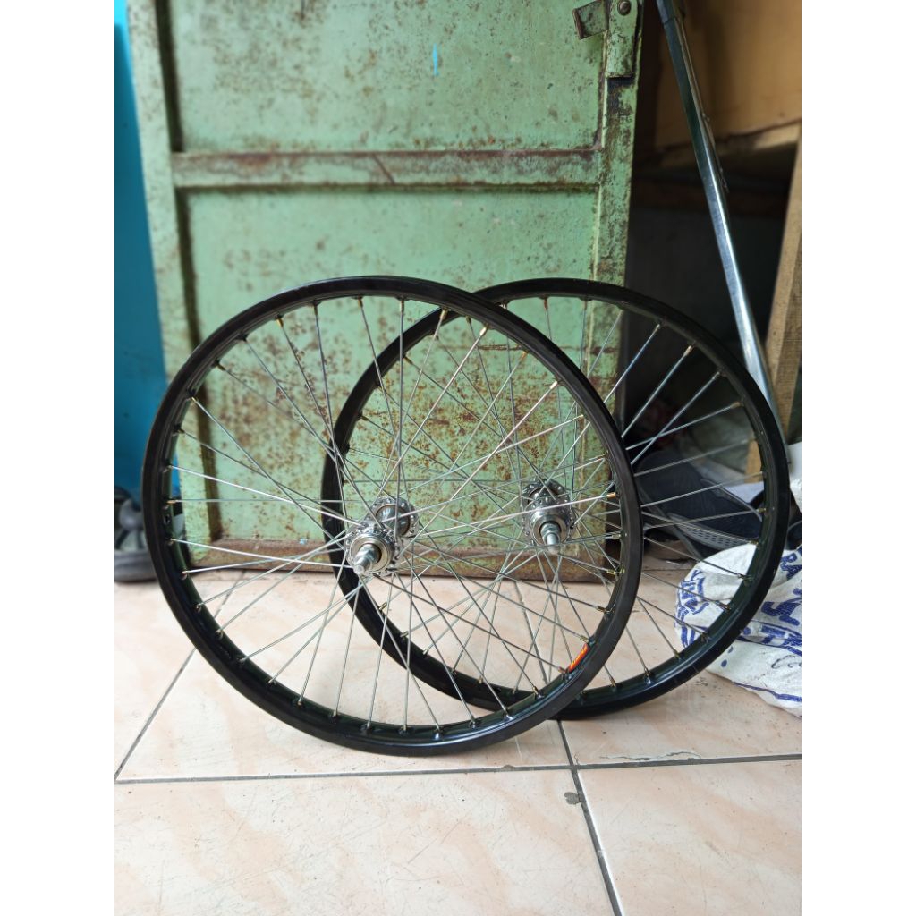 Lingkar / Velg Sepeda BMX 20 Lingkar 20 inch Hitam Spoke Chroom | High Quality
