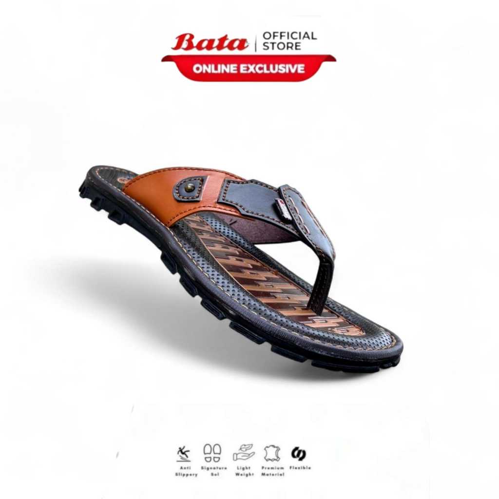BATA - SANDAL JAPIT PRIA TERBARU SENDAL PRIA KULIT SINTETIS