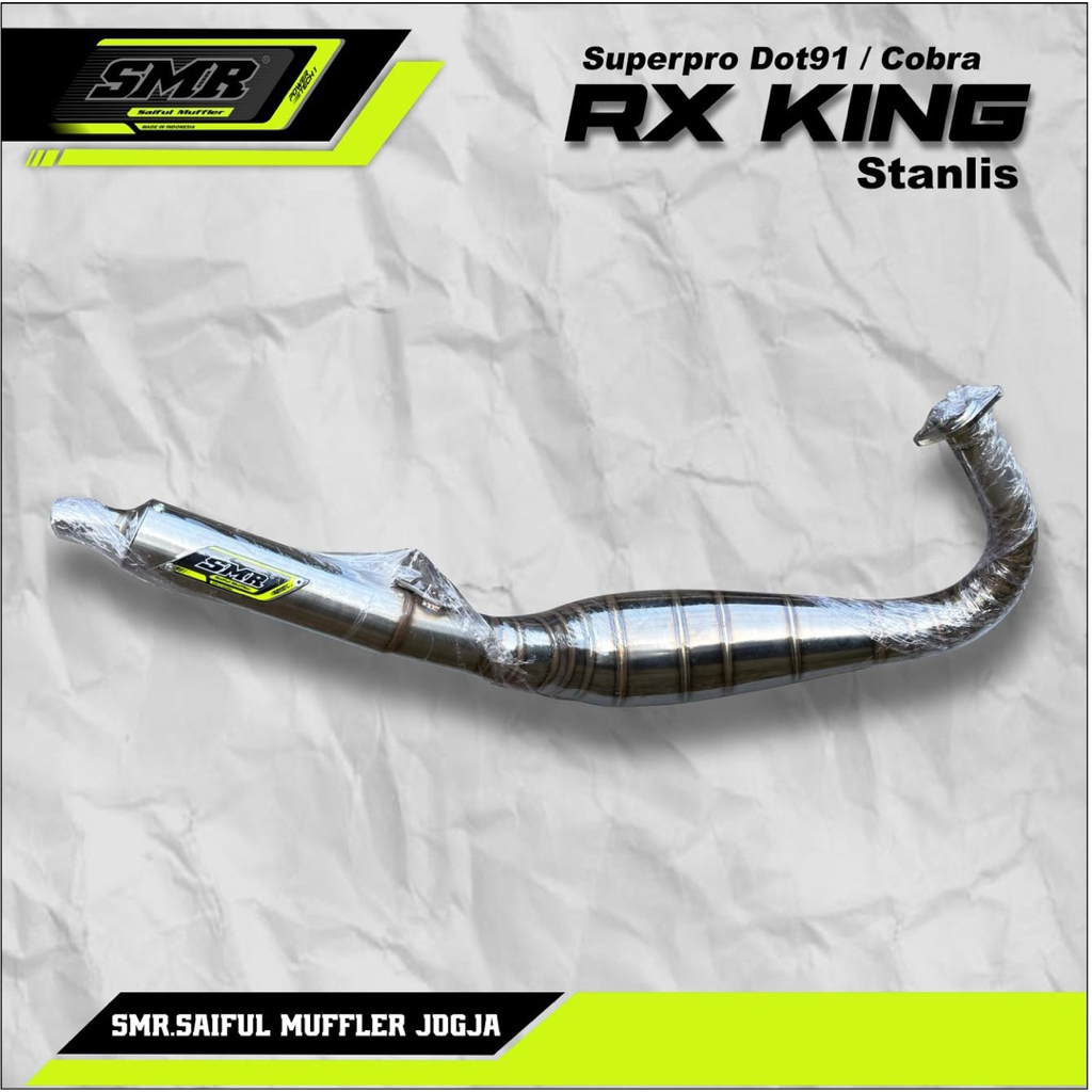 KNALPOT RX KING KOLONG SUPER PRO DOT/COBRA STANLIS ORIGINAL SMR MUFFLER RACING JOGJAKARTA