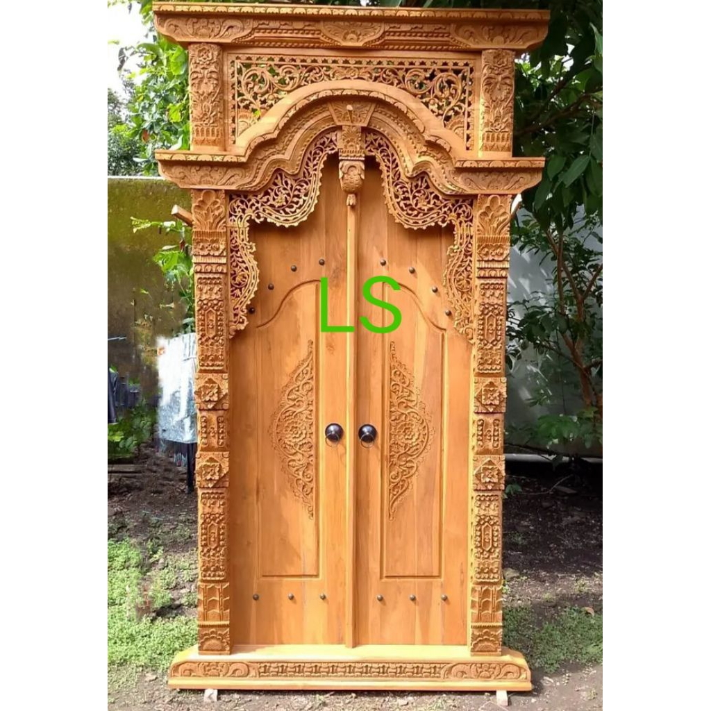 Kusen pintu ukir jati gapura Bisa COD Kerajinan furniture kayu jati asli pengrajin jepara