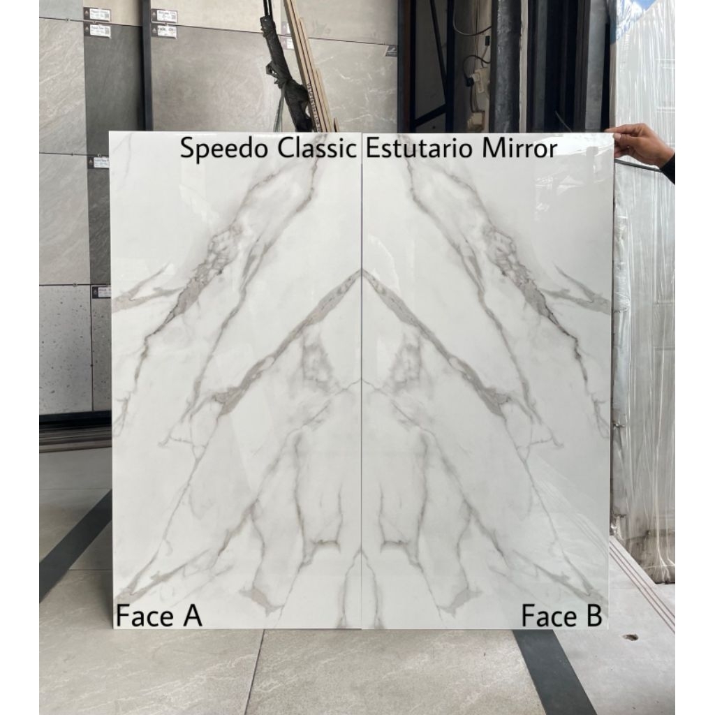 Granite 60x120 Glass Polish Putih Motif Speedo Classic Estutario Miror Kw1 Glossy