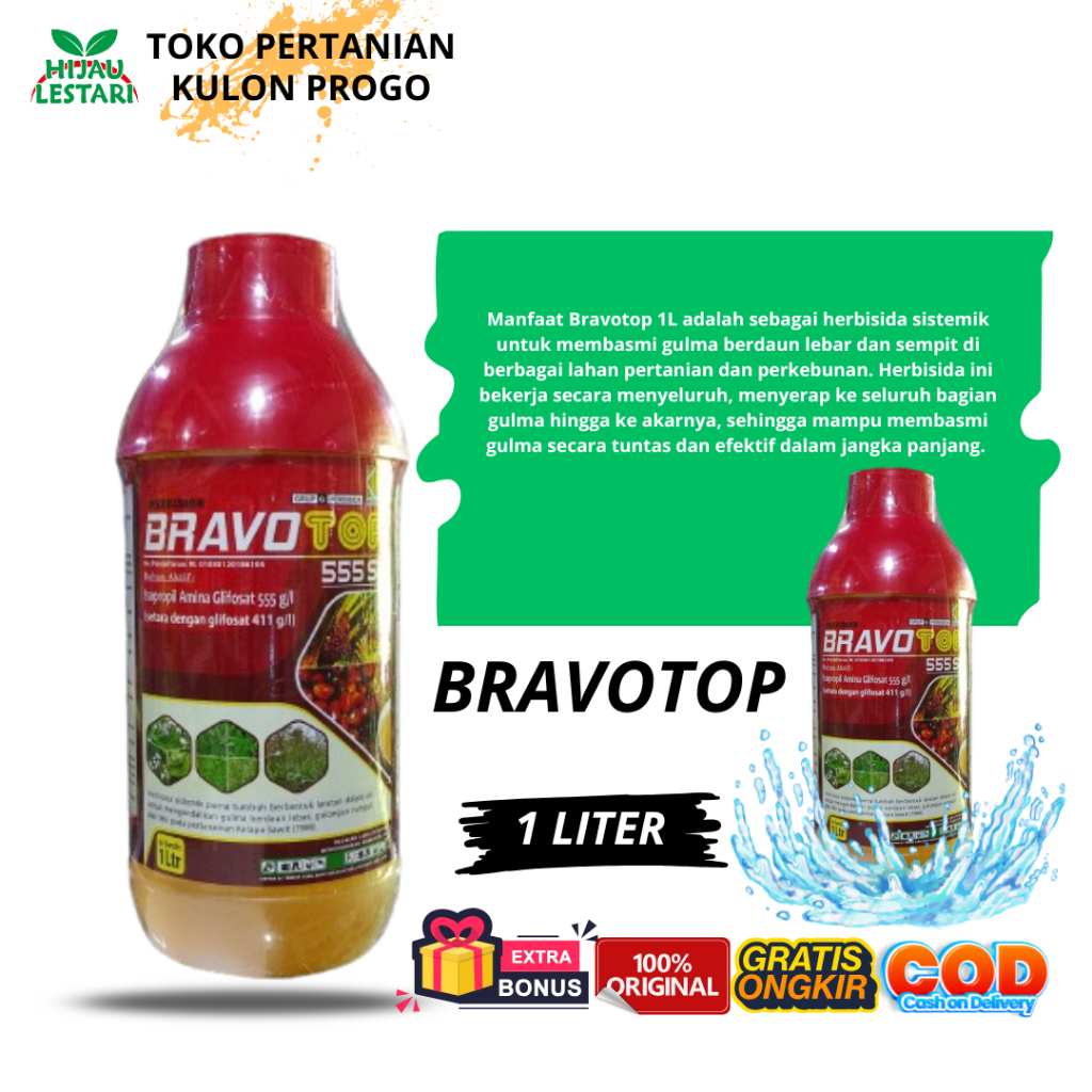 HERBISIDA SISTEMIK BRAVOTOP 555 SL 1 LITER PEMBASMI RUMPUT HARGA MURAH Herbisida BRAVO TOP 555SL 1Li
