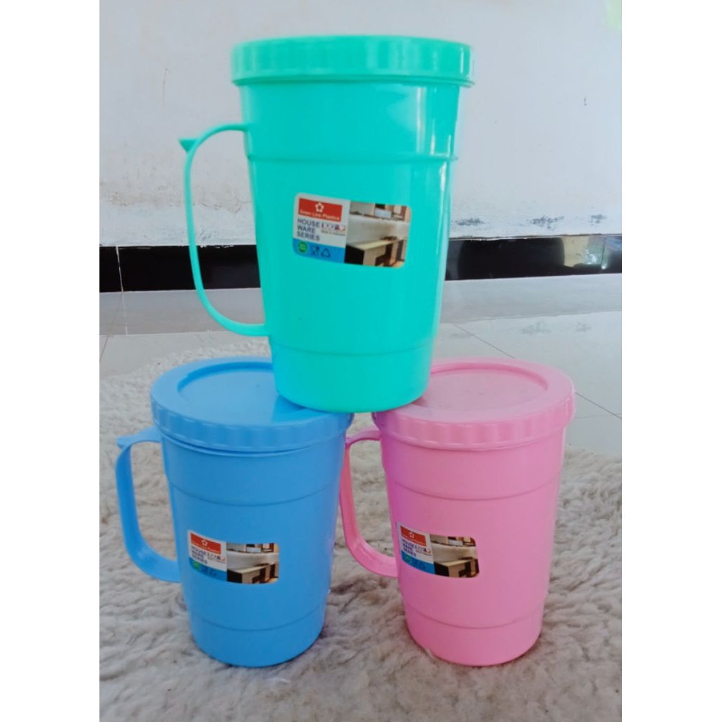 Gelas Mug Tutup Putar / Gelas Plastik Jumbo