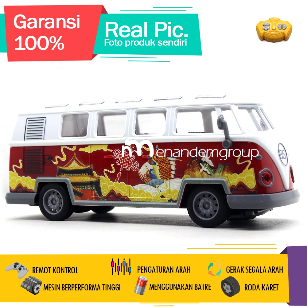 Mainan Mobil Remot Kontrol RC Mobil Klasik VW Bus Combi T2 Super Cab