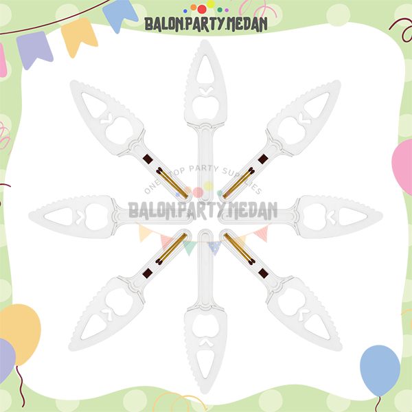 Pisau Kue + Korek Api Kayu Pisau Cake Tart Plastik Bening Transparan