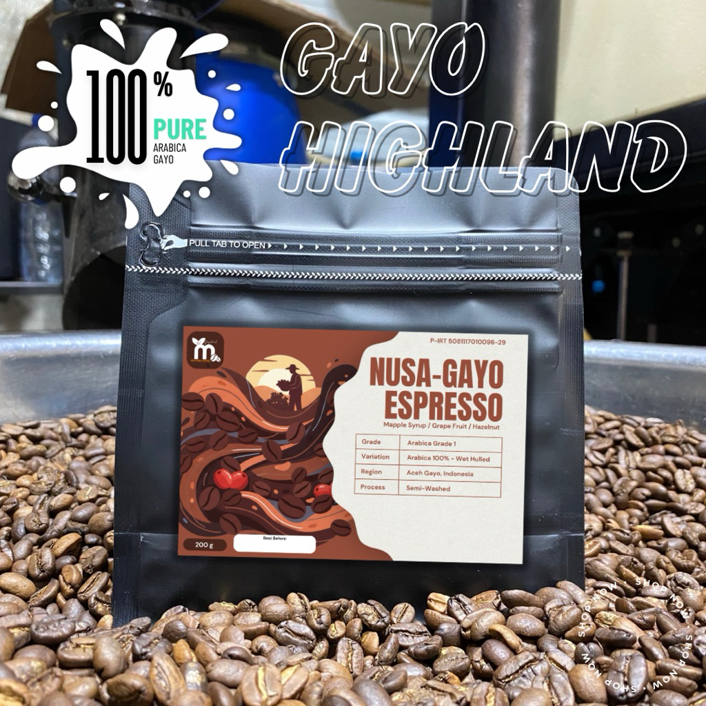 NUSA GAYO ESPRESSO. KOPI ARABIKA DATARAN TINGGI GAYO, ACEH INDONESIA.