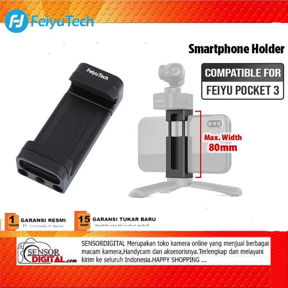 Feiyu Pocket 3 Smartphone Holder Adapter Accessories FeiyuTech Pocket 3 Phone Holder HP Garansi Resm